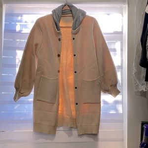 Hooded long cardigan
